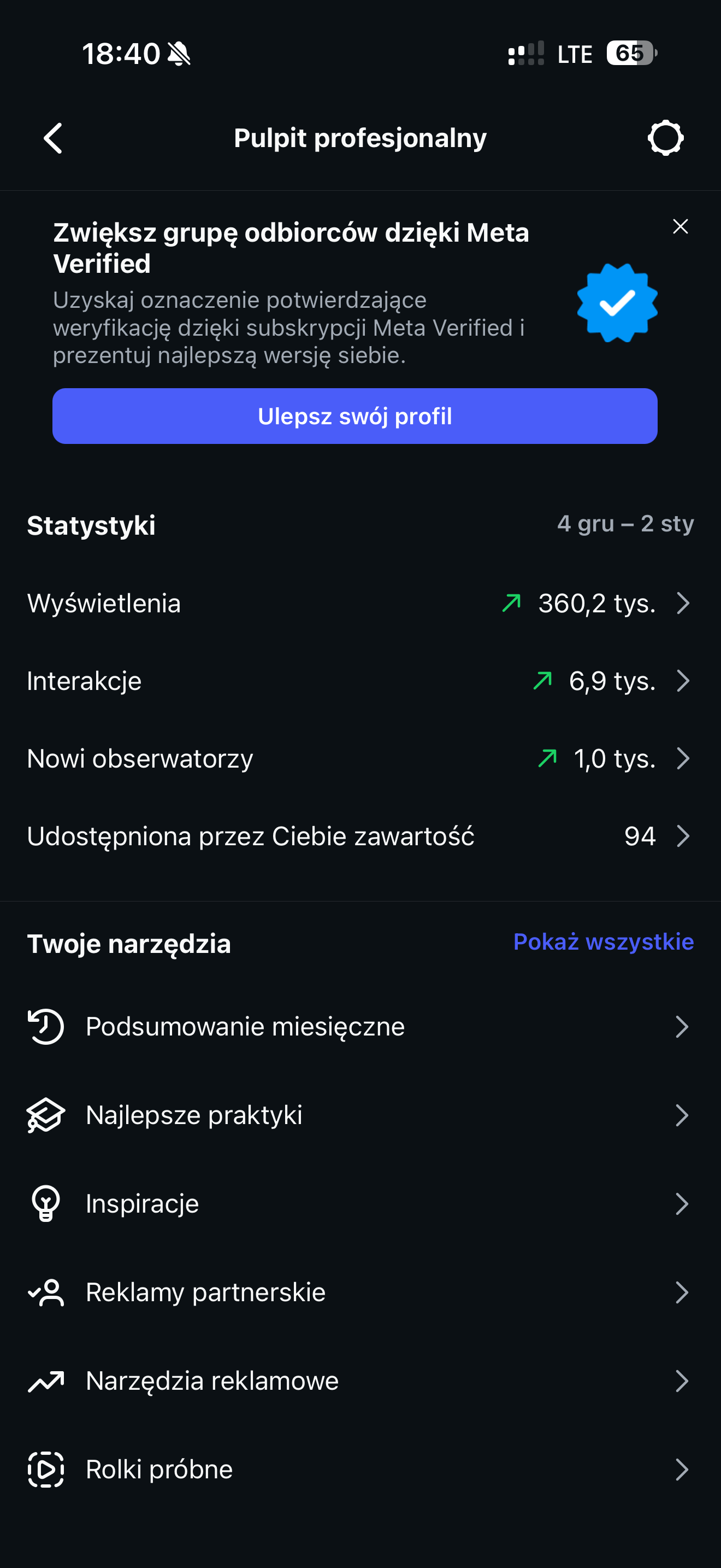 Statystyki Instagram — nowi obserwatorzy